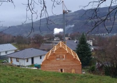 Montage de maison ossature bois du plancher au toit a La Rochette en Savoie - 733