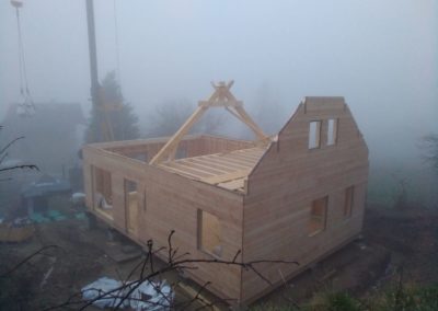 Montage de maison ossature bois du plancher au toit a La Rochette en Savoie - 733