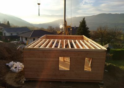 Montage de maison ossature bois du plancher au toit a La Rochette en Savoie - 733