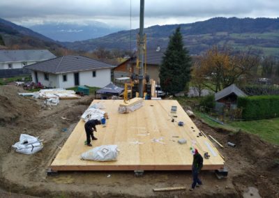 Montage de maison ossature bois du plancher au toit a La Rochette en Savoie - 733